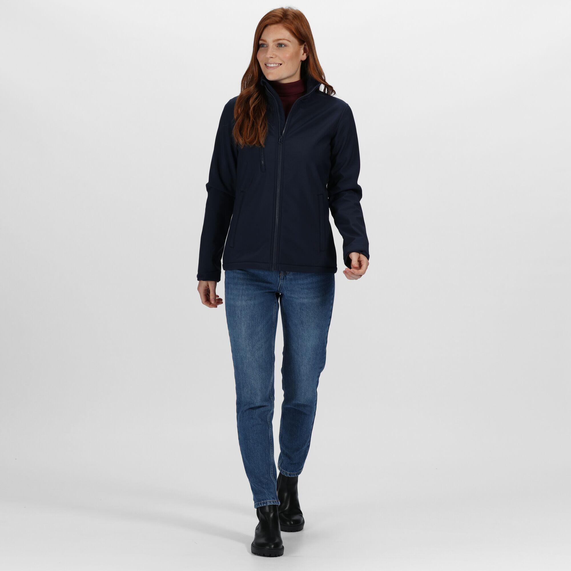 Womens/Ladies 3 Layer Membrane Soft Shell Jacket (Navy) 3/4