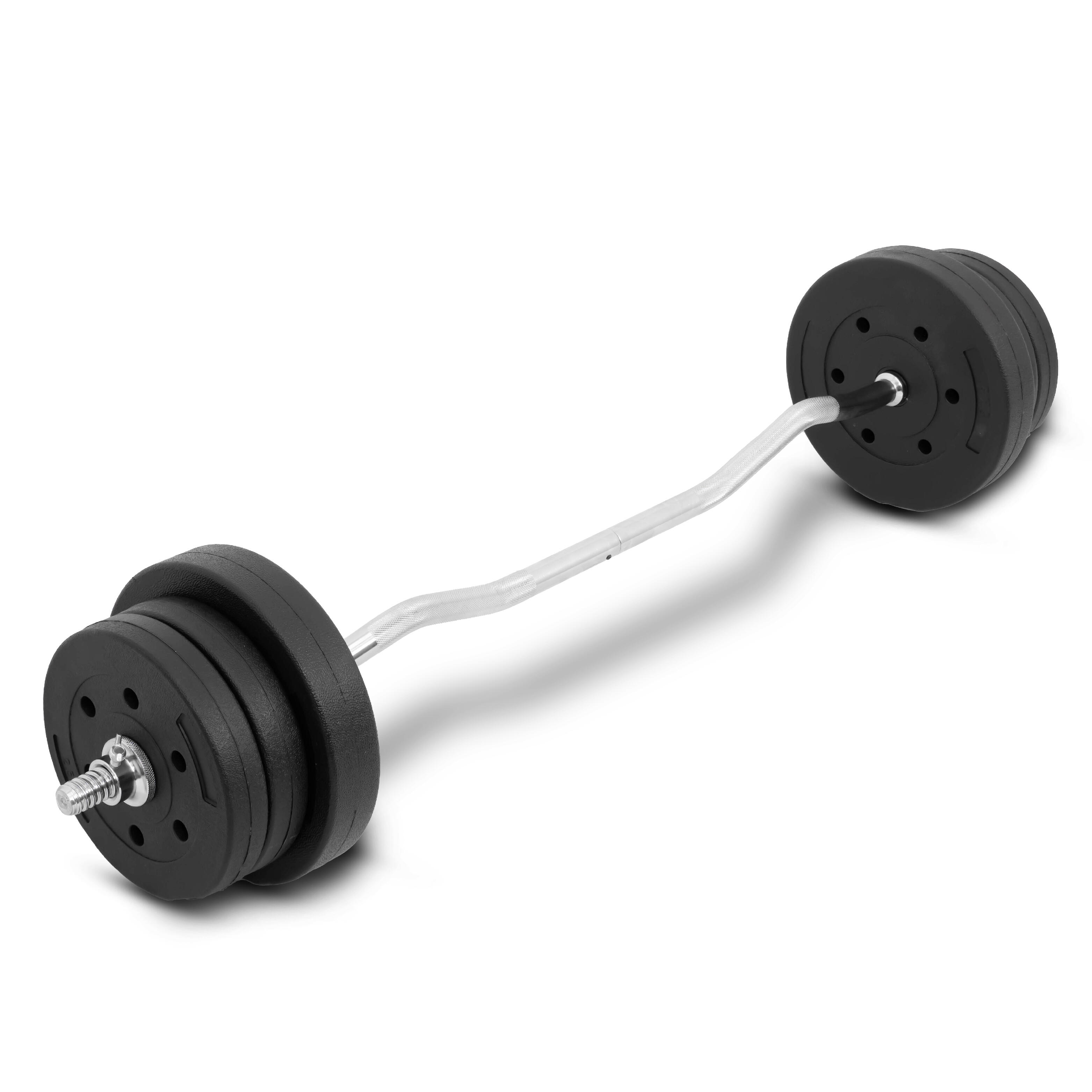 Adjustable EZ Barbell Set 25KG (Plates 20KG + Bar 5KG) - IRONTEC