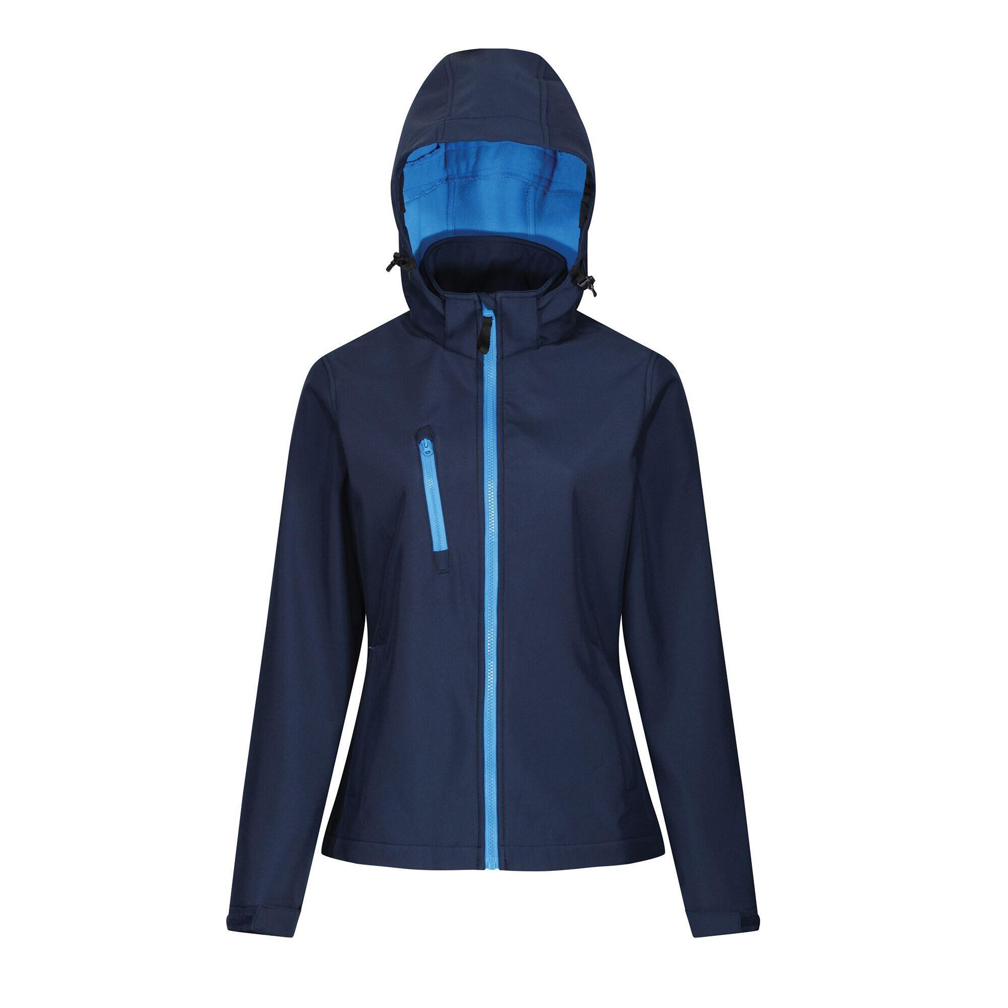 Womens/Ladies Venturer 3 Layer Membrane Soft Shell Jacket (Navy/French Blue) 1/4