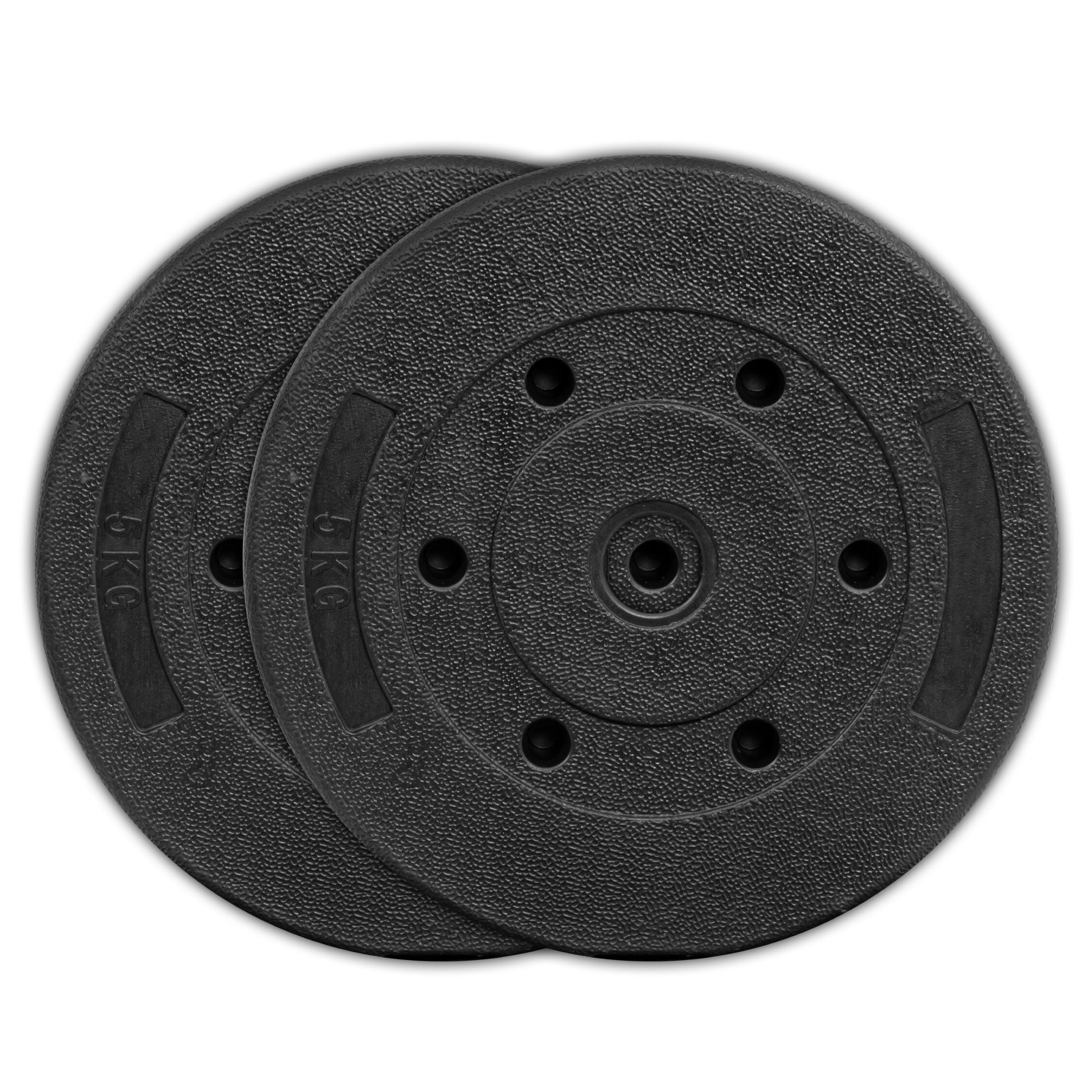 Cement Weight Plate 5KG x 2 (1-Inch Hole) - IRONTEC