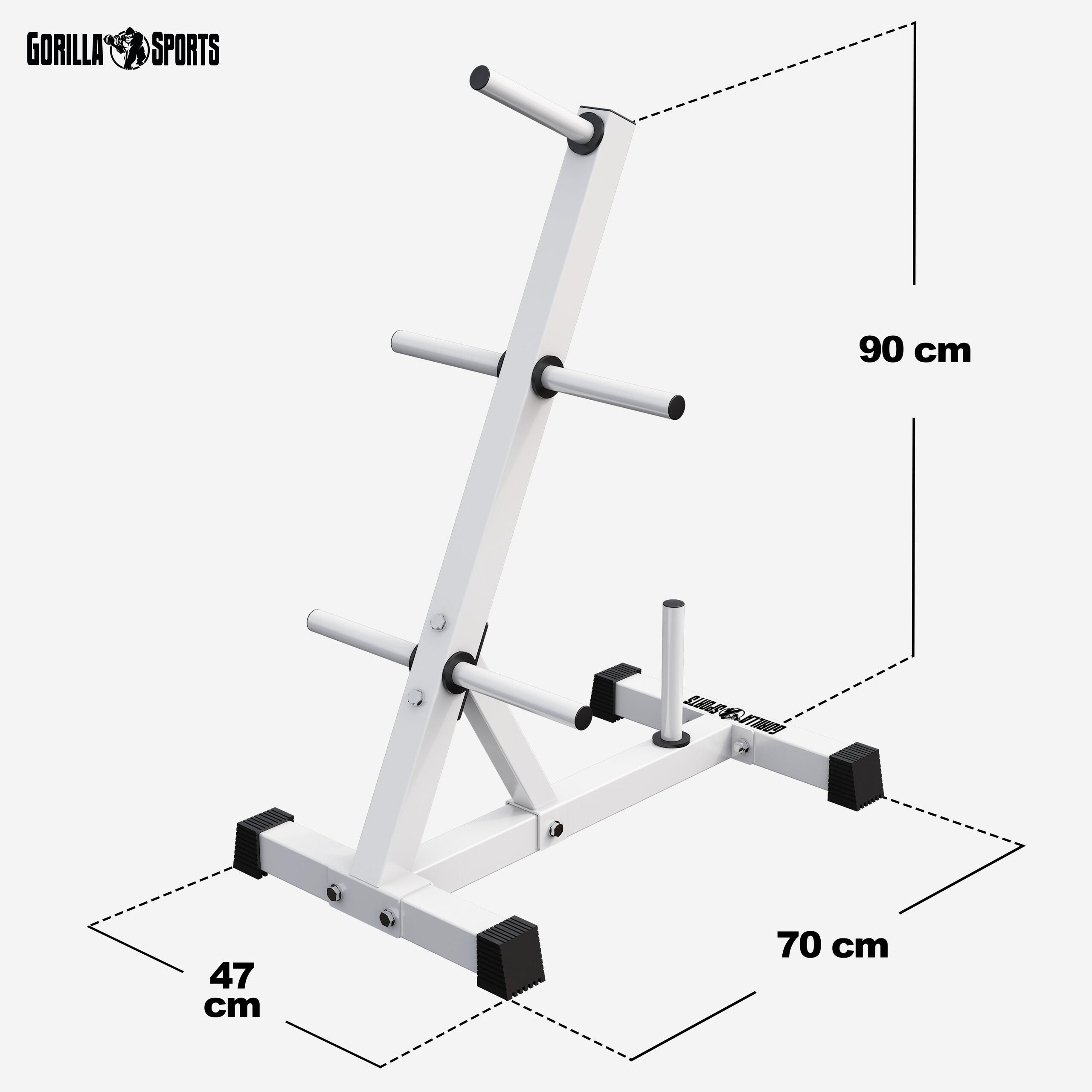 RACK DE RANGEMENT POUR DISQUES 31 MM | MUSCULATION | COULEUR NOIR OU BLANC 2/7