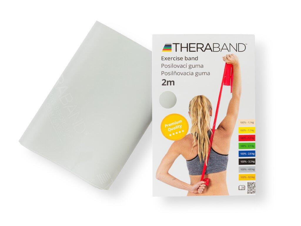 THERABAND Posilovací guma stříbrná se super silným odporem.