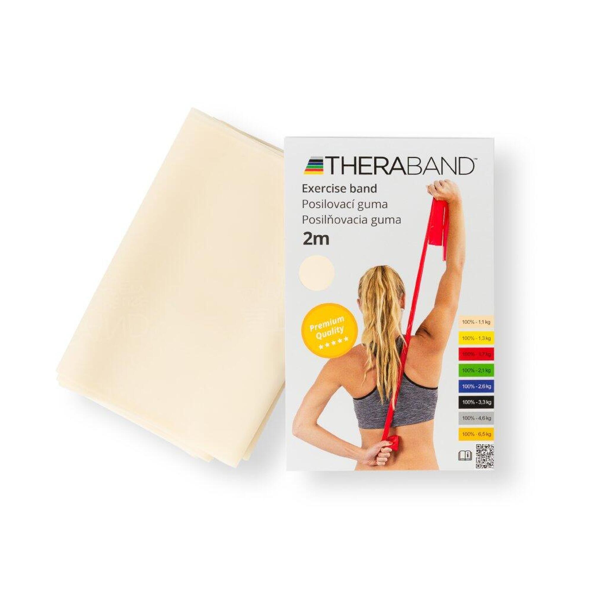 THERABAND Posilovací guma béžová s velmi slabým odporem.
