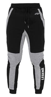 Joggingsbroek dames/heren zwart grijs fleece