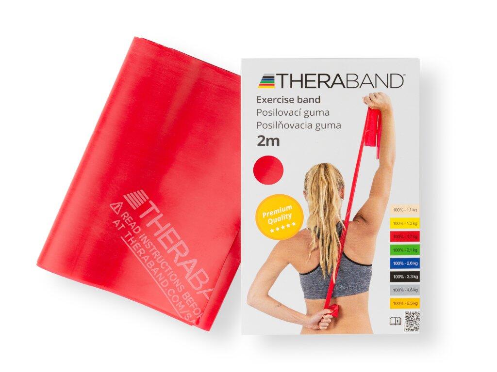 THERABAND Posilovací guma červená se středně silným odporem