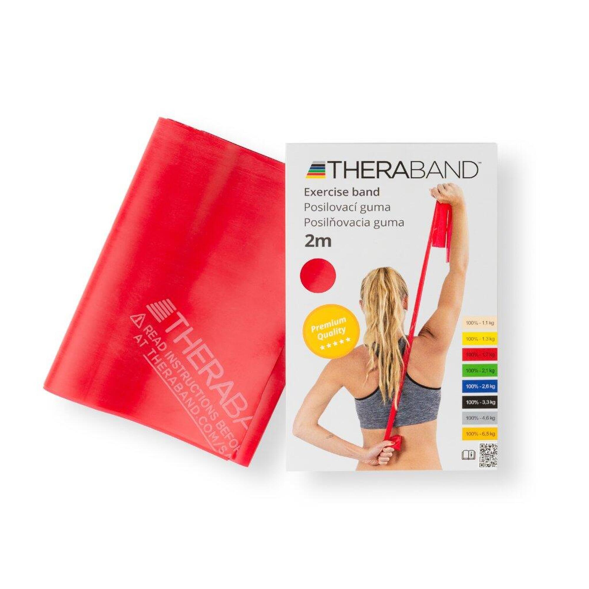 THERABAND Posilovací guma červená se středně silným odporem