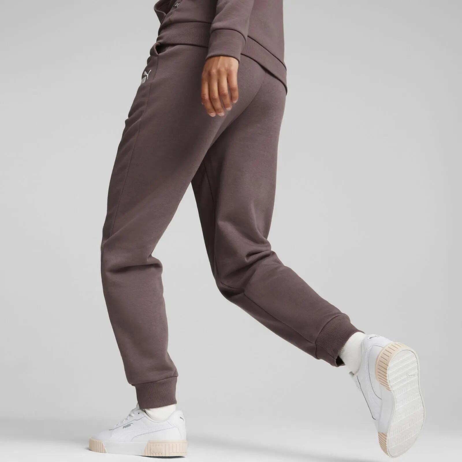 Pantalon Puma Ess Embroidery, Marron, Femmes 4/5