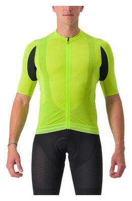 Maillot de manga corta Castelli Superleggera 3 Negro/Amarillo fluorescente