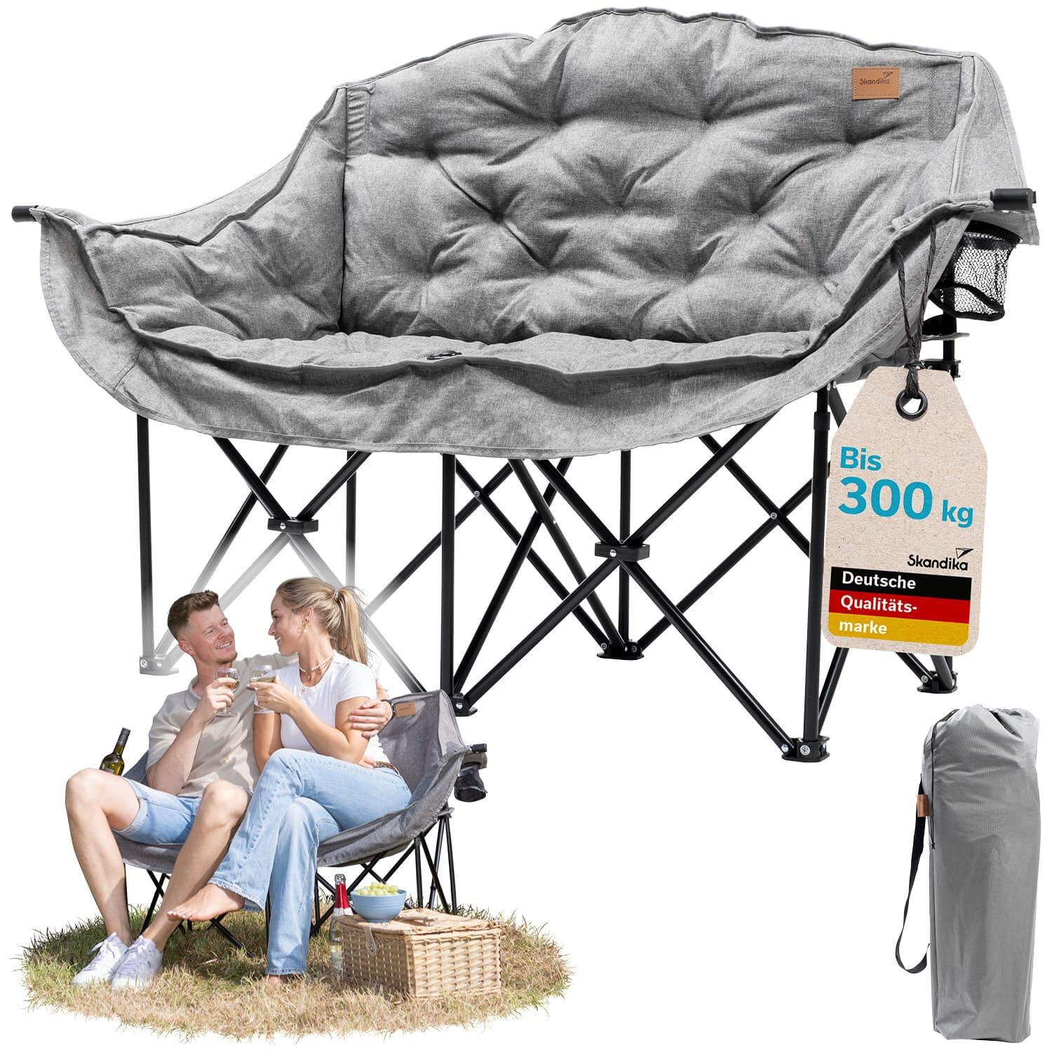 Skandika - Chaise De Camping Hygge Pour Deux Personnes - Légère - Pliable - Max. 300 Kg - Chaise - Gris - Taille Unique - Decathlon