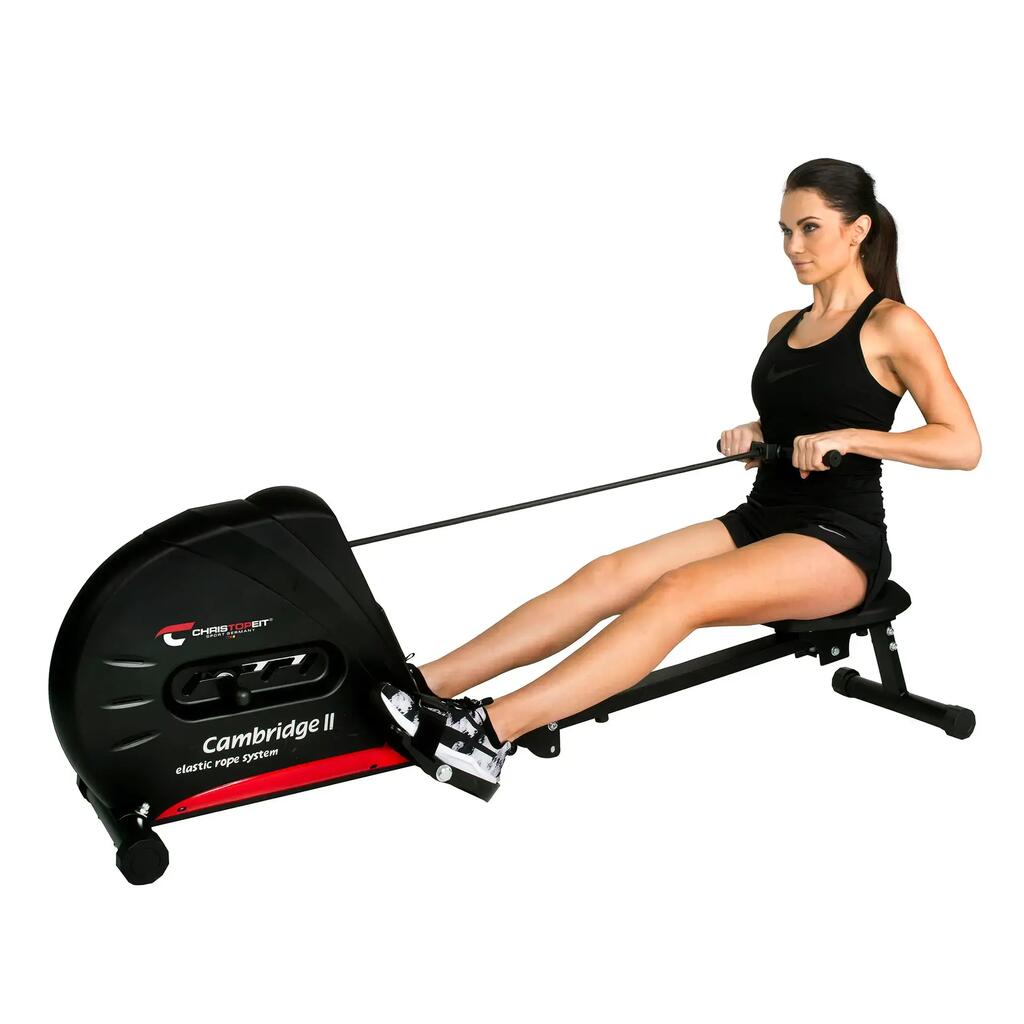 Cambridge II Foldable Rower - Black, Wood-Style Resistance