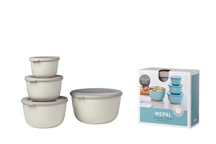 Mepal Cirqula 6.5 l Multischale Rund 4-teiliges Set - Nordic white