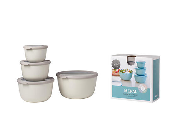 Mepal Cirqula 6.5 l Multischale Rund 4-teiliges Set - Nordic white