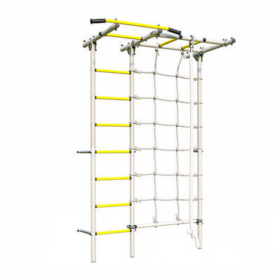 Unisex gymnastiek wandrek voor buiten met optrekstang en touw next outdoor wit
