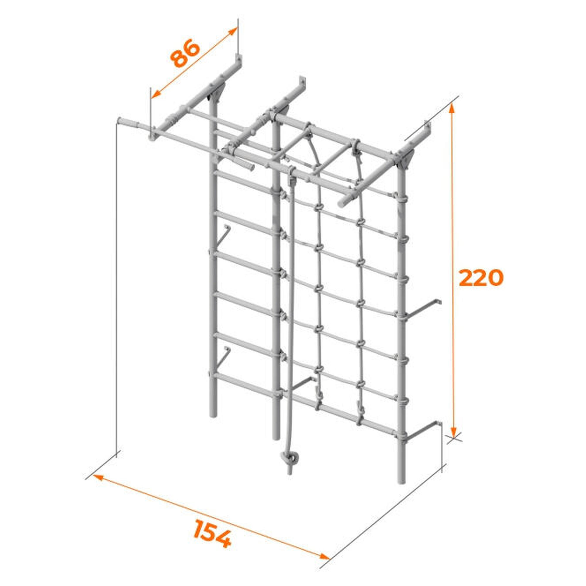 Unisex Gimnastică Scară espalier cu bară de tracțiuni Next Outdoor Alb