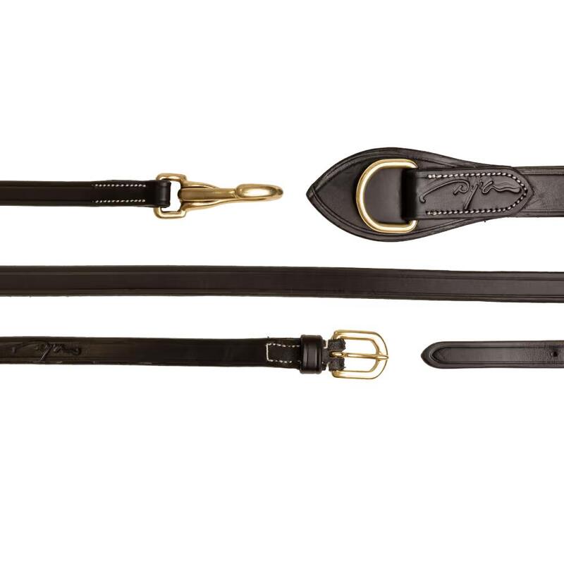 Dy'on Full Leather Draw Reins 1/2 - D Collection Bruin -
