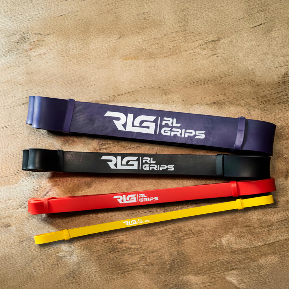 Bandas Resistencia de Entrenamiento Elásticas Pack de 4 Amarilla-Morada RL Grips 3/7