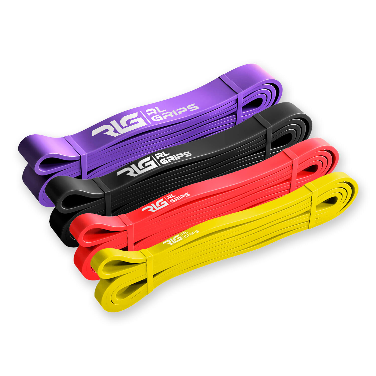 Bandas Resistencia de Entrenamiento Elásticas Pack de 4 Amarilla-Morada RL Grips 2/7