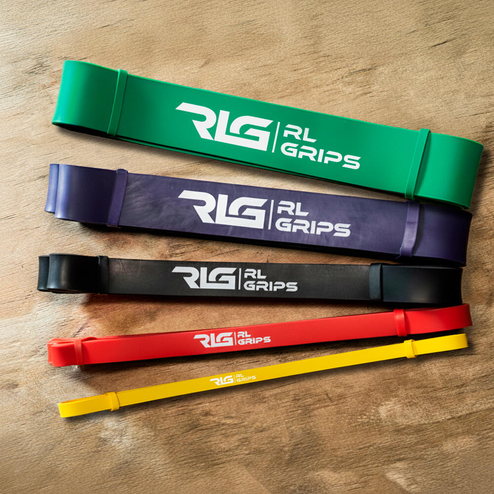 Bandas Resistencia de Entrenamiento Elásticas Pack de 5 Amarilla-Verde RL Grips 3/7