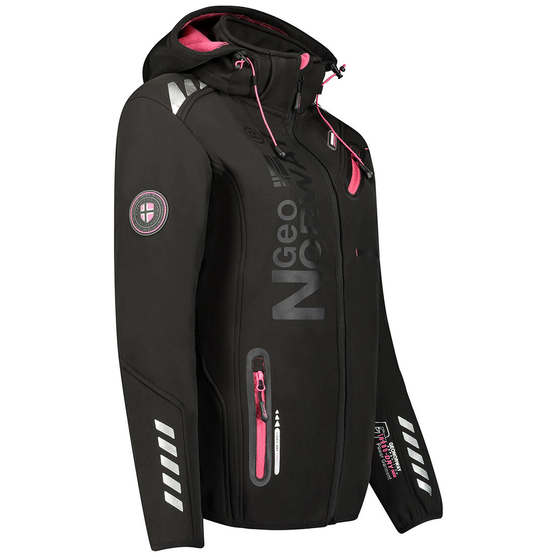 Softshell para mujer Geographical Norway Reine Negro y Rosa 3/4