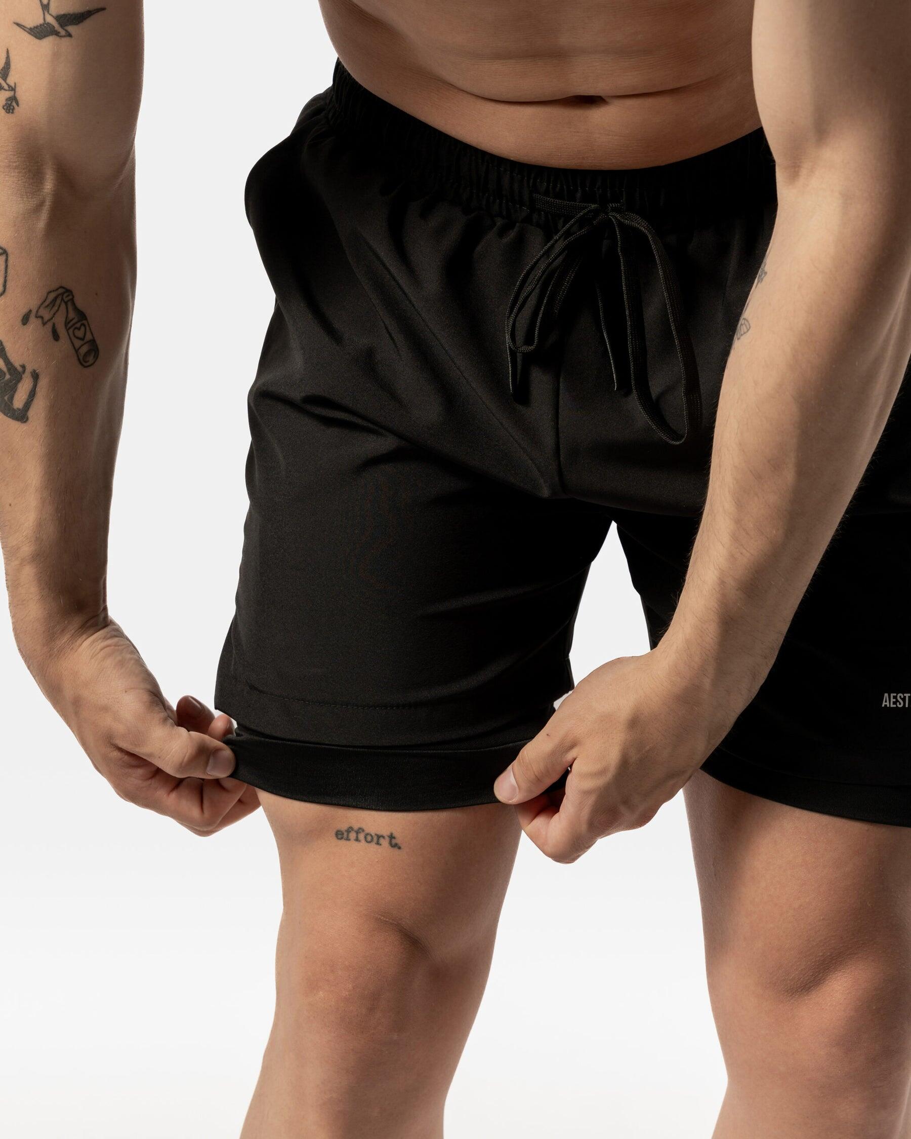 Pantaloncini da uomo 2 in 1 Fitness Cardio o Running - Nero 2/6