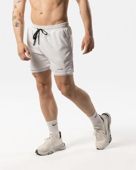 2-in-1-Shorts für Männer - Fitness Cardio oder Running - Carbon Grau