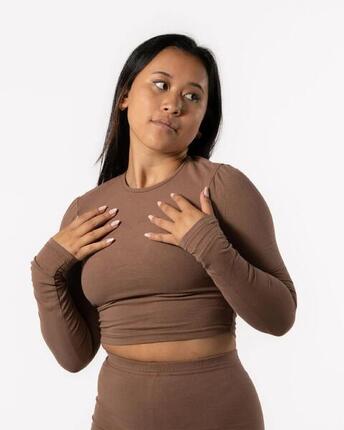 T-shirt à manches longues 'Body' - Fitness - Femmes - Chai Beige