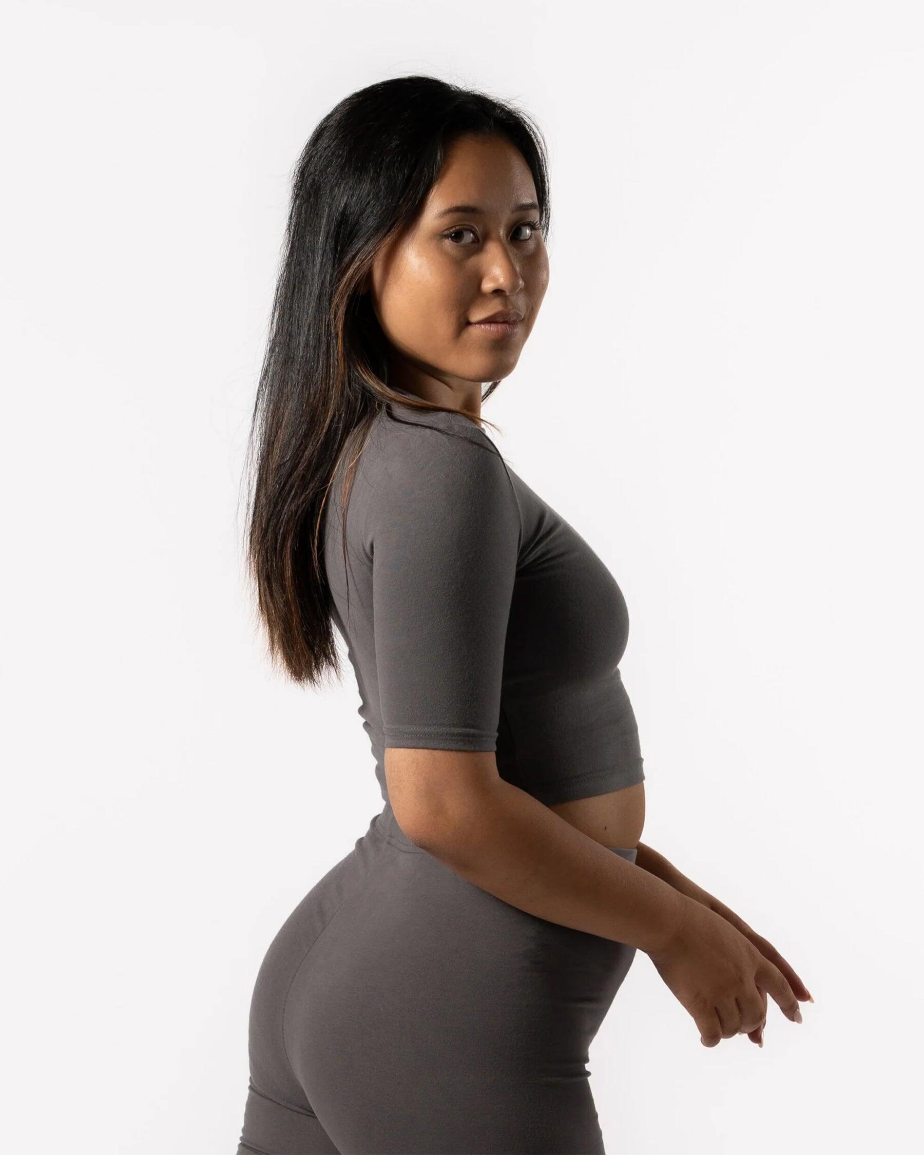 T-Shirt 'Body' Close-fitting - Fitness - Mulher - Cinza Ardósia 4/4