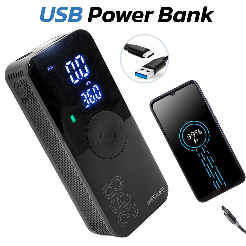 AIR-002 Inflador eléctrico premium portátil función Power Bank 2/5