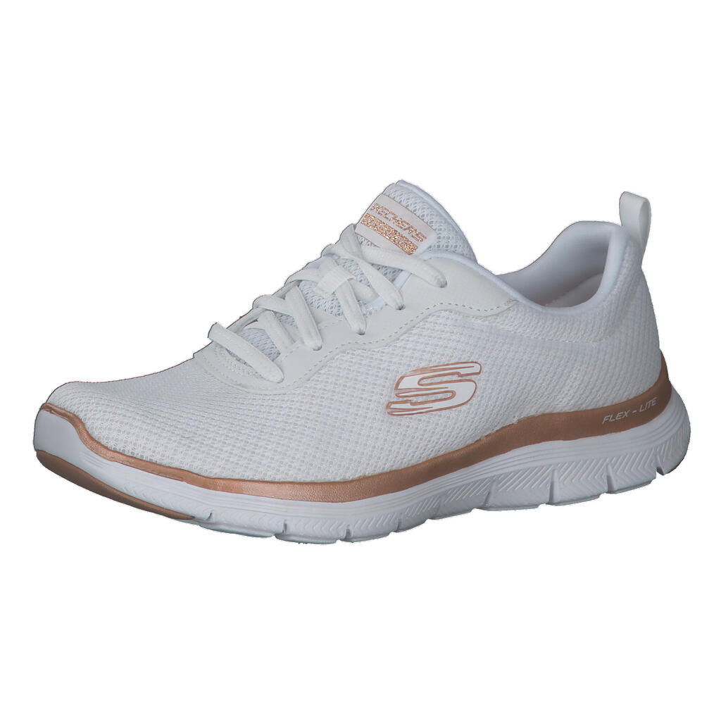 Skechers Women's Flex Appeal White/Rose Gold Sports Shoes