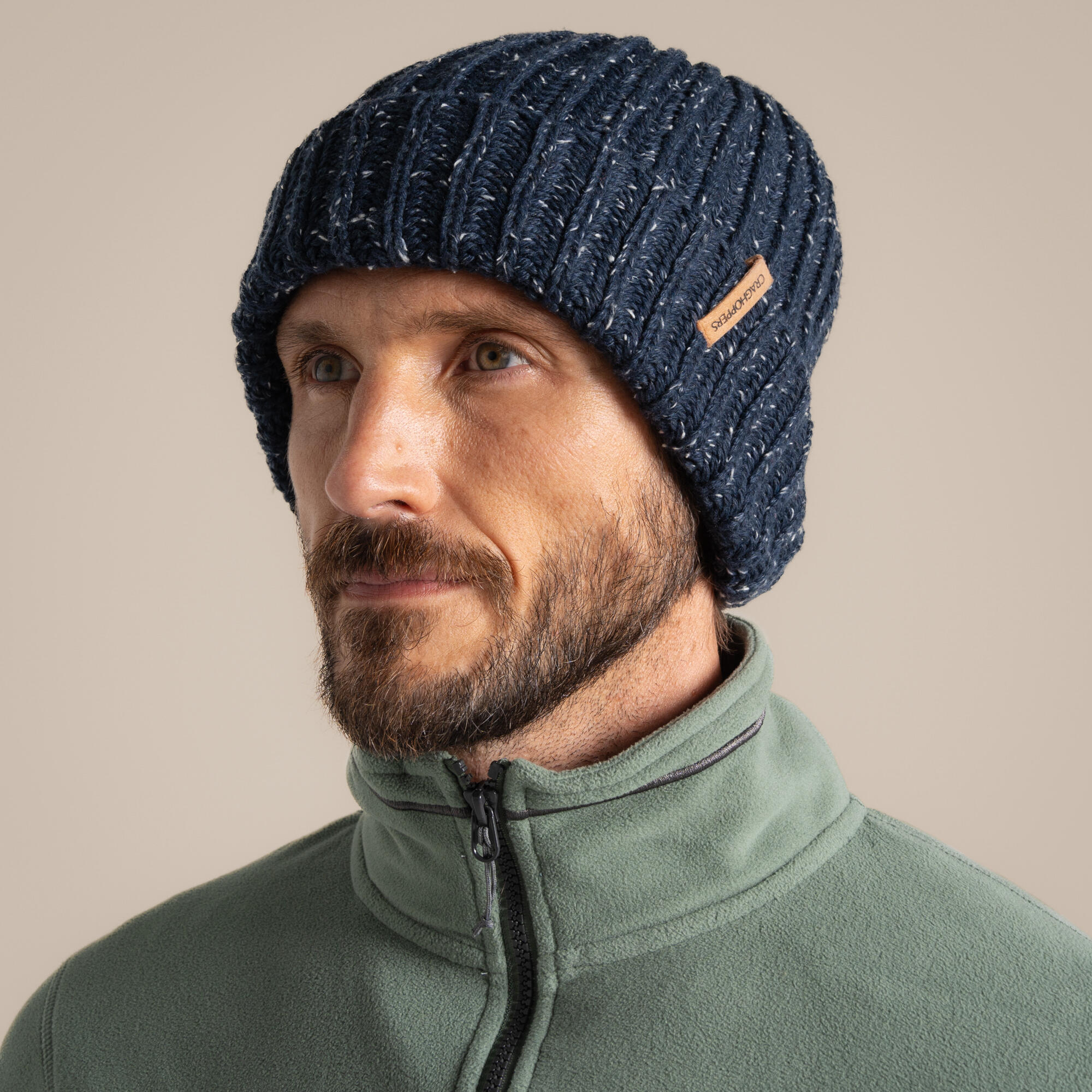 Bonnet Craghoppers Riber II Cuff homme, polyester, bleu marine, S/M 2/4