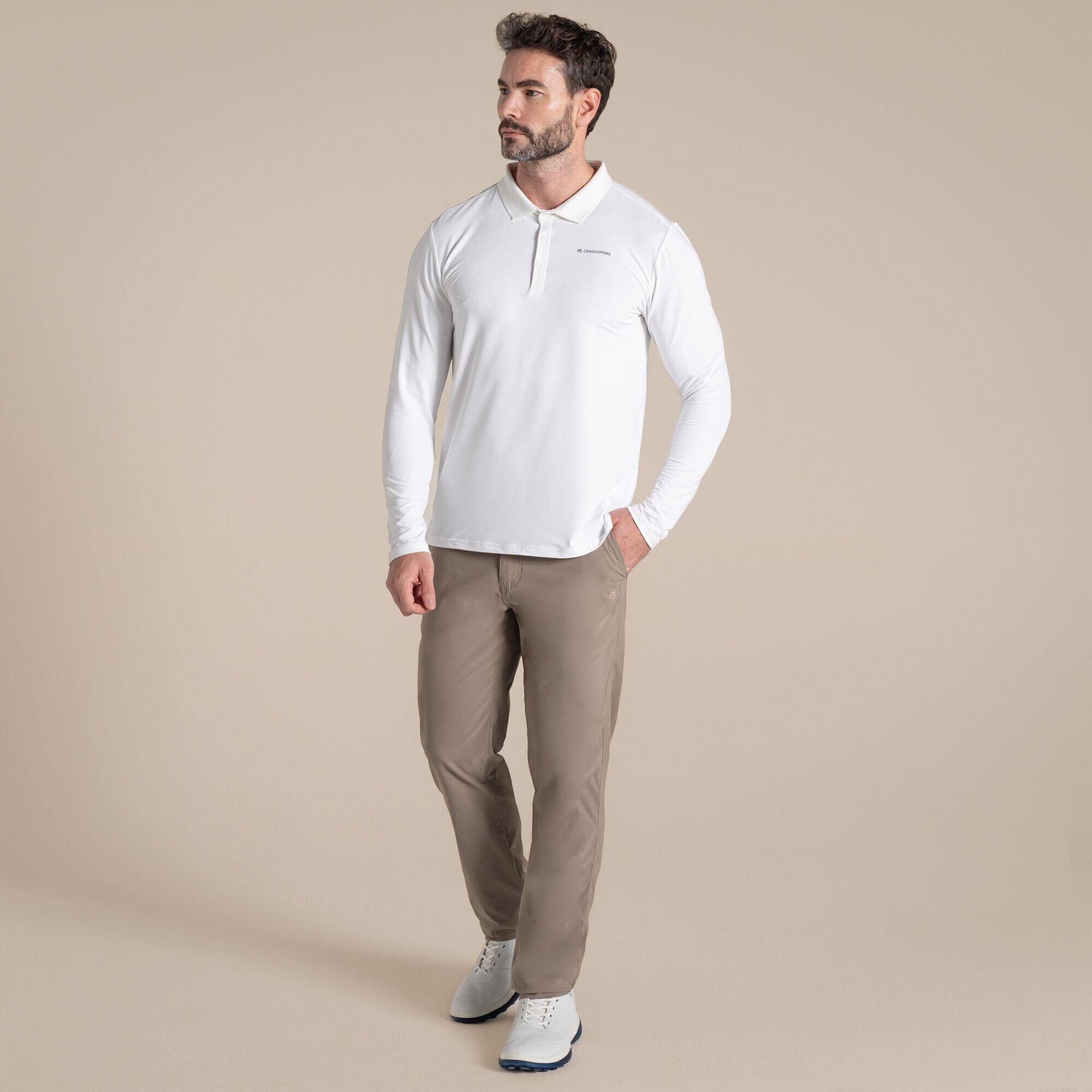 Craghoppers - Polo De Golf Nosilife Bramshaw Ls Pour Hommes - Polo Manches Longues - Blanc - Decathlon