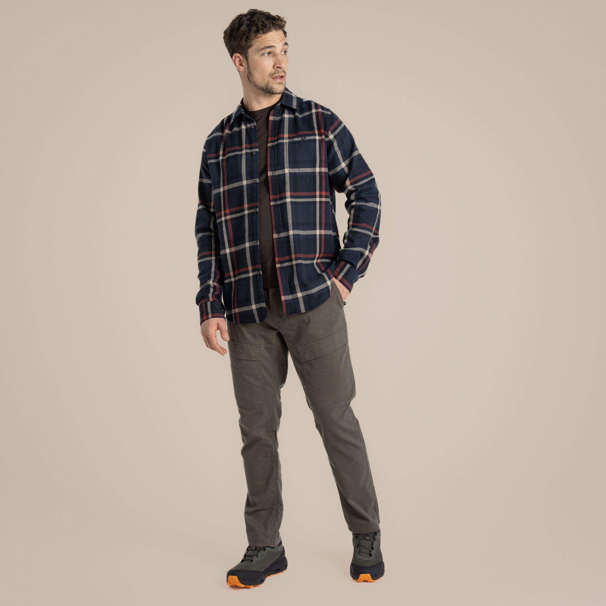 Chemise à carreaux pour homme, manches longues, coupe régulière 3/7