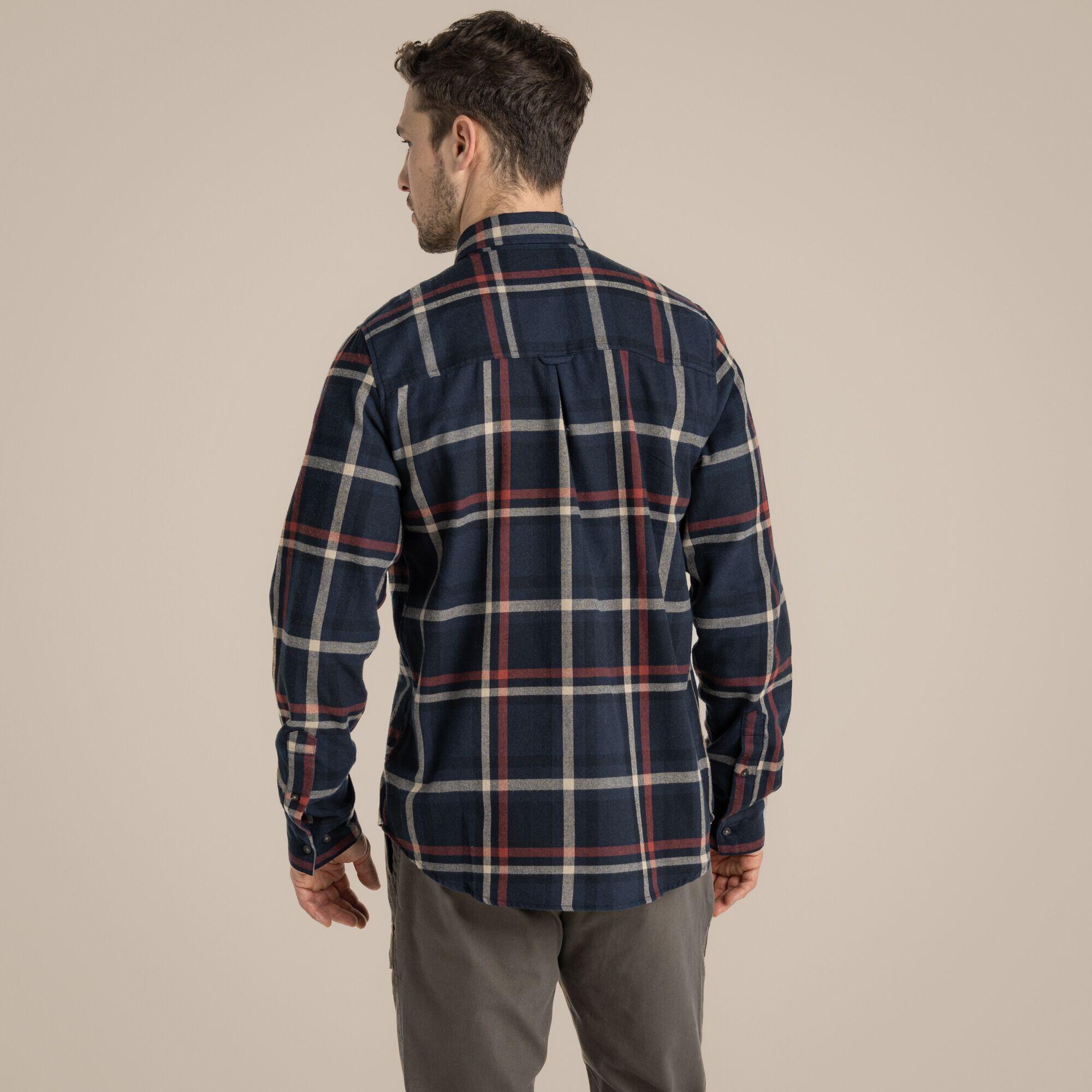 Chemise à carreaux pour homme, manches longues, coupe régulière 2/7