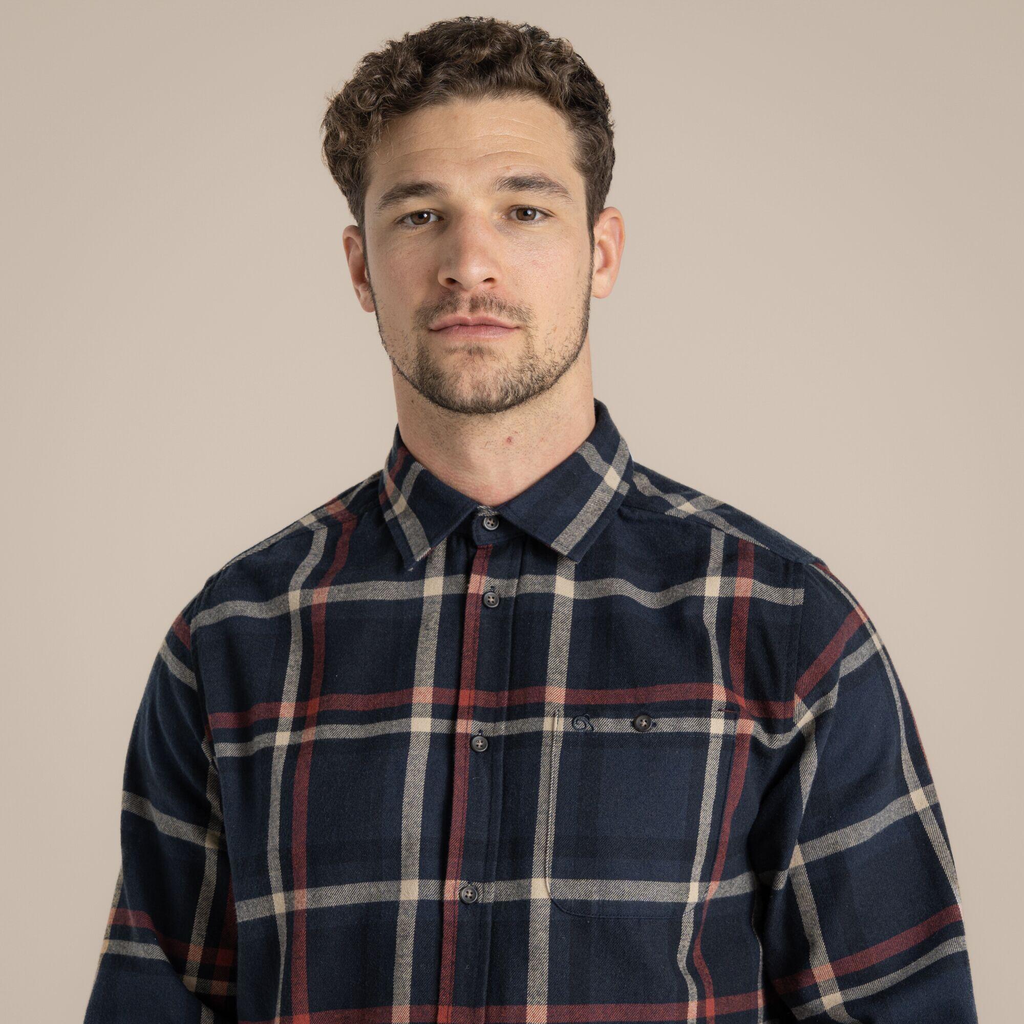 Chemise à carreaux pour homme, manches longues, coupe régulière 7/7