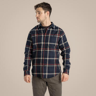 Craghoppers heren langarm ruitoverhemd – navy, m