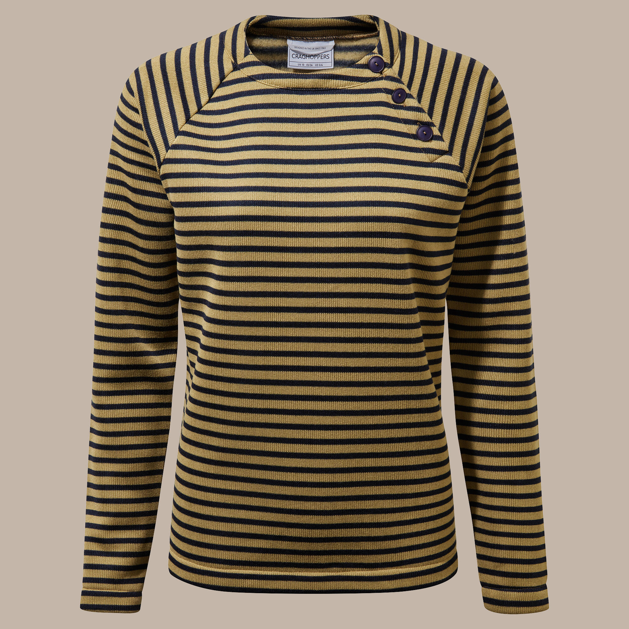 Craghoppers Neela — pull polaire femme à rayures, col rond 5/5