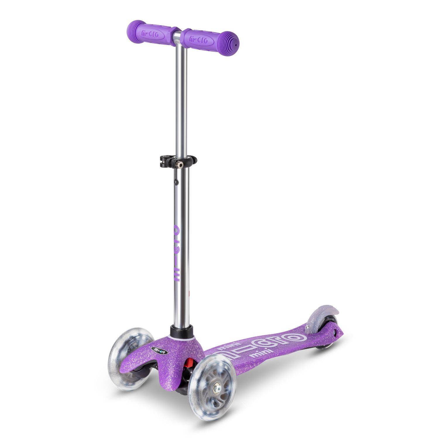 Micro - Trottinette Enfant Mini  Deluxe Glitter  Led - Trottinette - Violet - Taille Unique - Decathlon