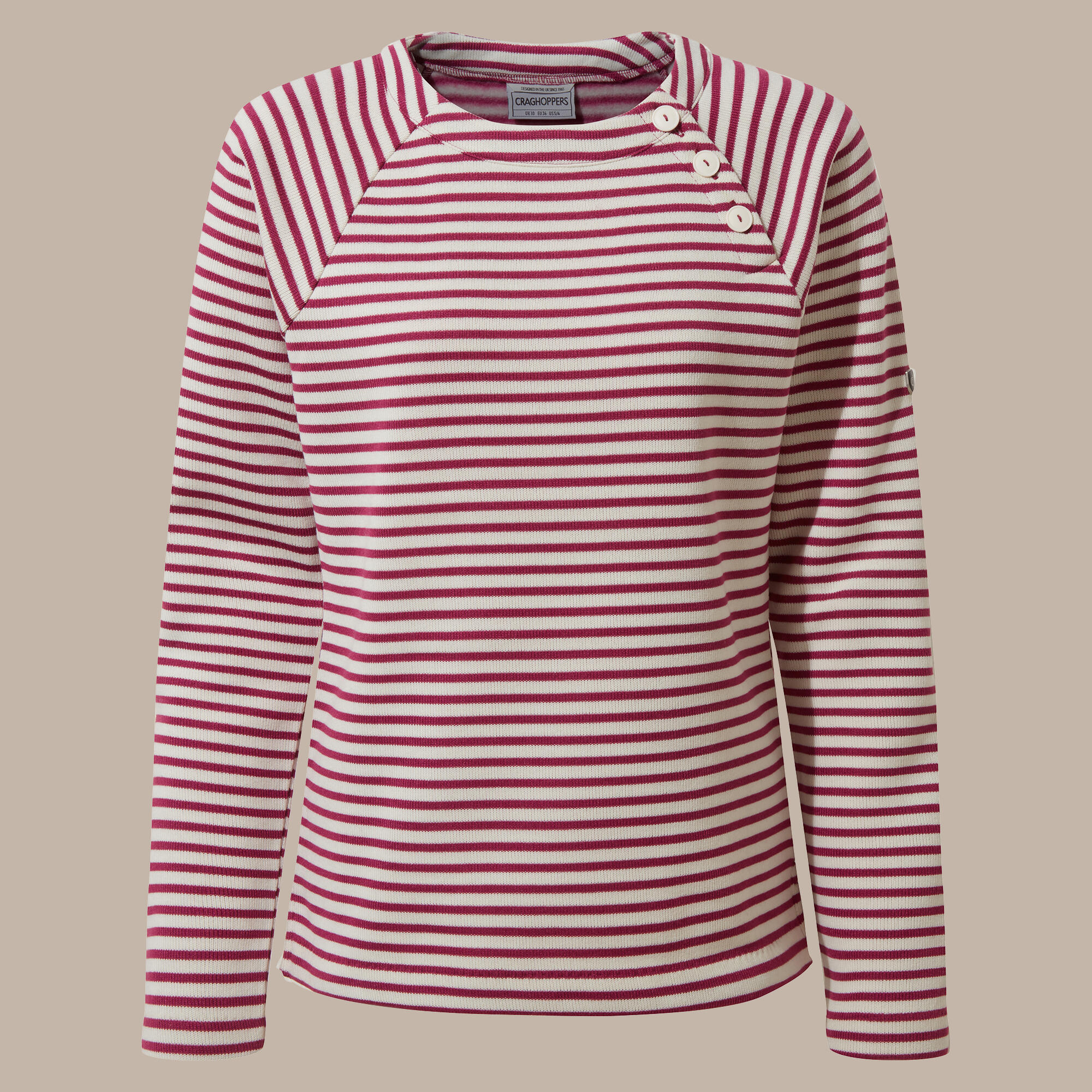 Craghoppers Neela pile donna, scollo rotondo e righe 3/3