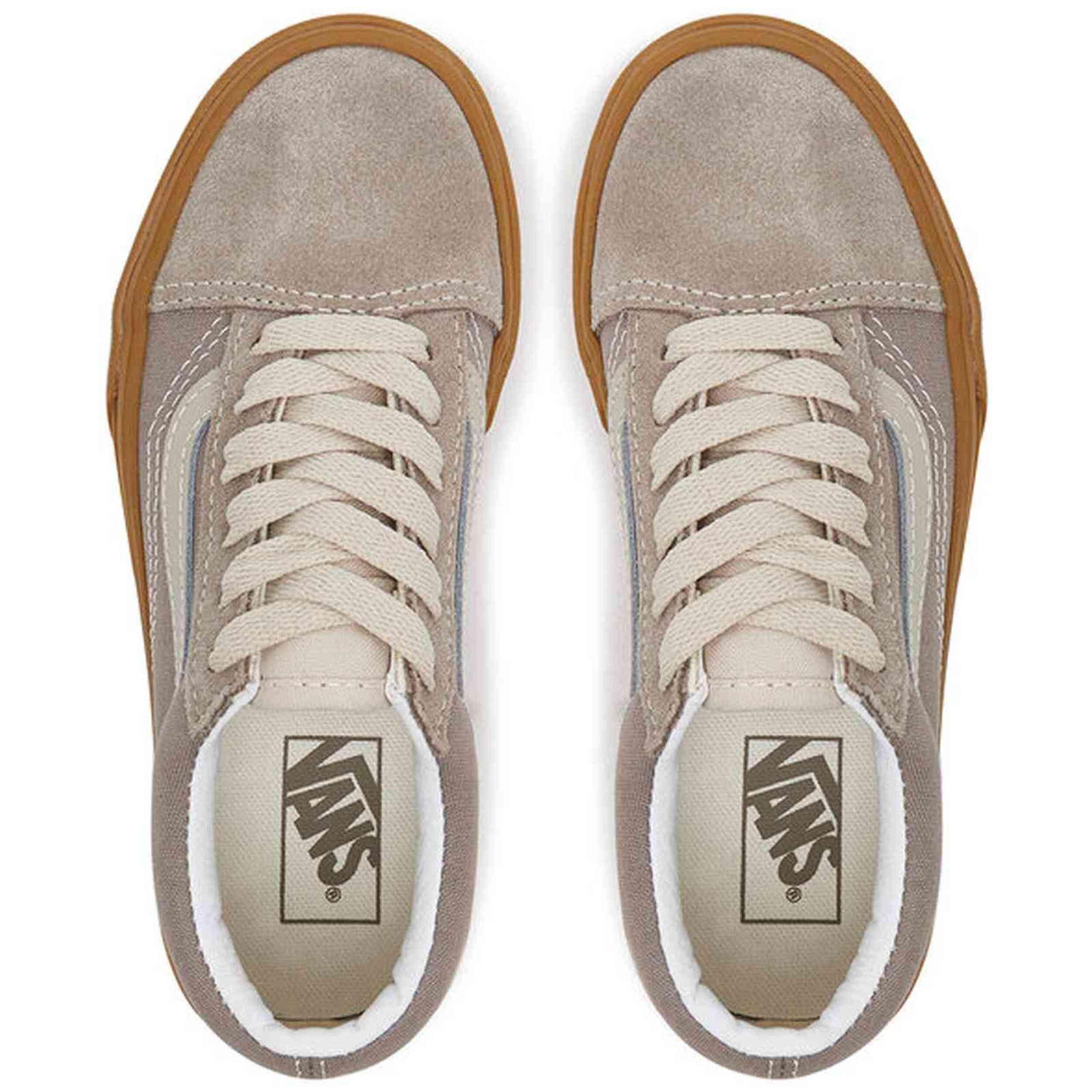 Produtos de recuperação de couro e sintético para crianças Vans Old Skool Bege. 5/5