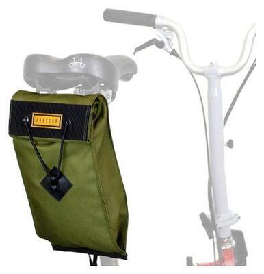 Restrap city saddle bag small – olijf, waterdicht, voor vouwfietsen