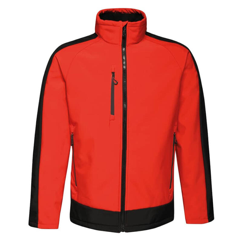 Mens Contrast Three Layer Printable Soft Shell Jacket (Classic Red/Black)