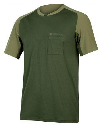 Maillot Manches Courtes Gravel Endura GV500 Foyle Vert Olive