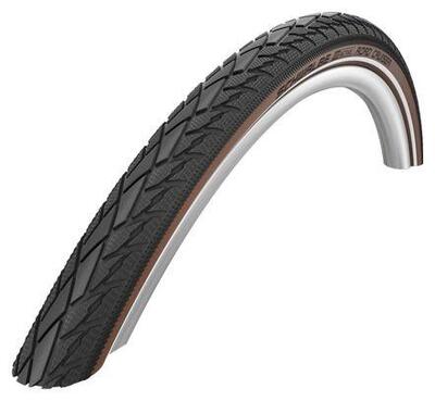 Buitenband road cruiser 28 x 1.75 zwart/bruin reflectie