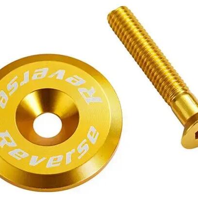 Ahead headset cap with M6 x 32 mm screw, aluminium, gold