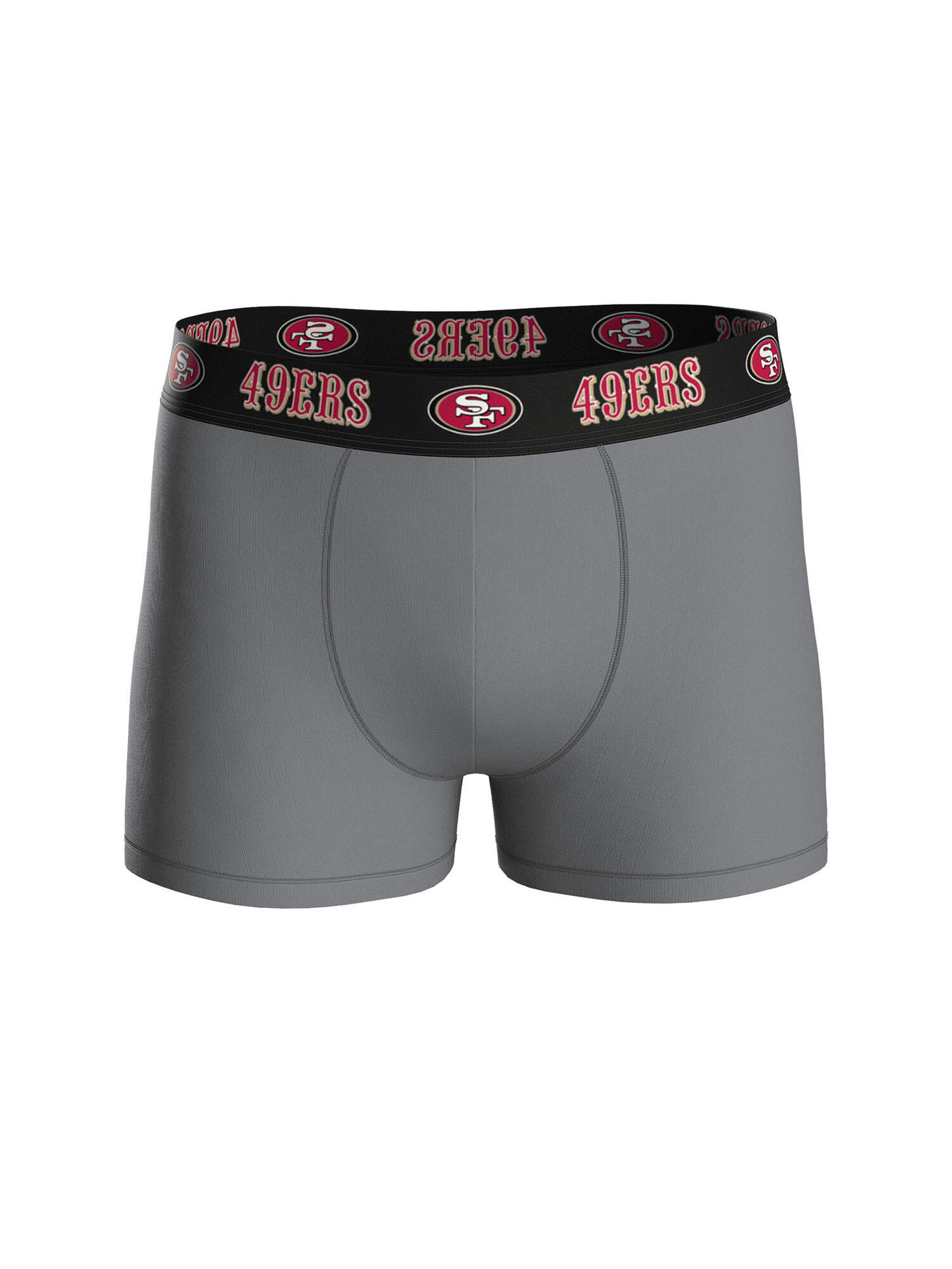 NFL San Francisco 49ers 3-Pack 95% Cotton Boxers |  Black/Grey/Red Size L 6/7