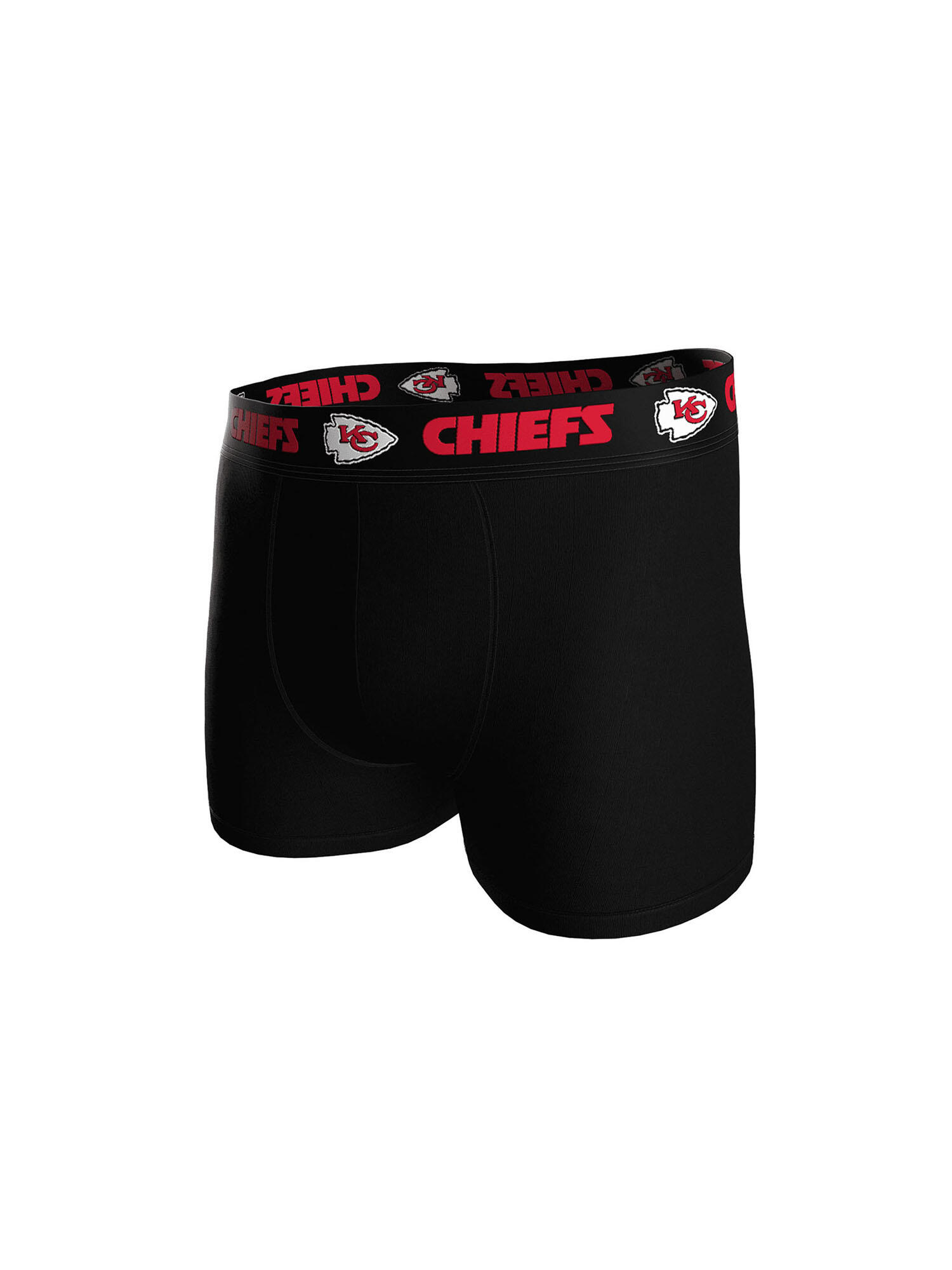 NFL Kansas City Chiefs 3-Pack 95% Cotton Boxers |  Black/Grey/Red Size M 5/7