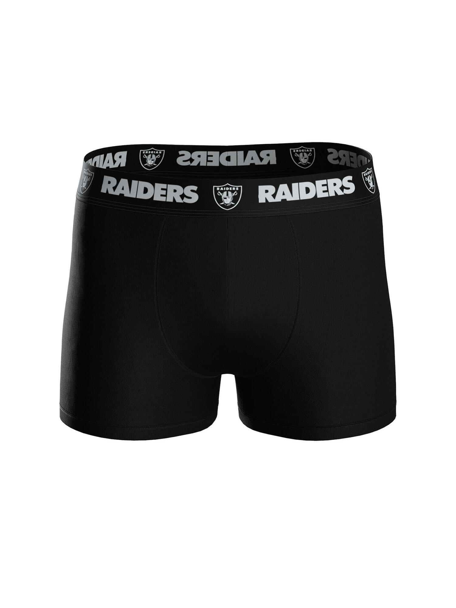 NFL Las Vegas Raiders 3-Pack 95% Cotton Boxers | Black/White/Grey Size XL 3/7