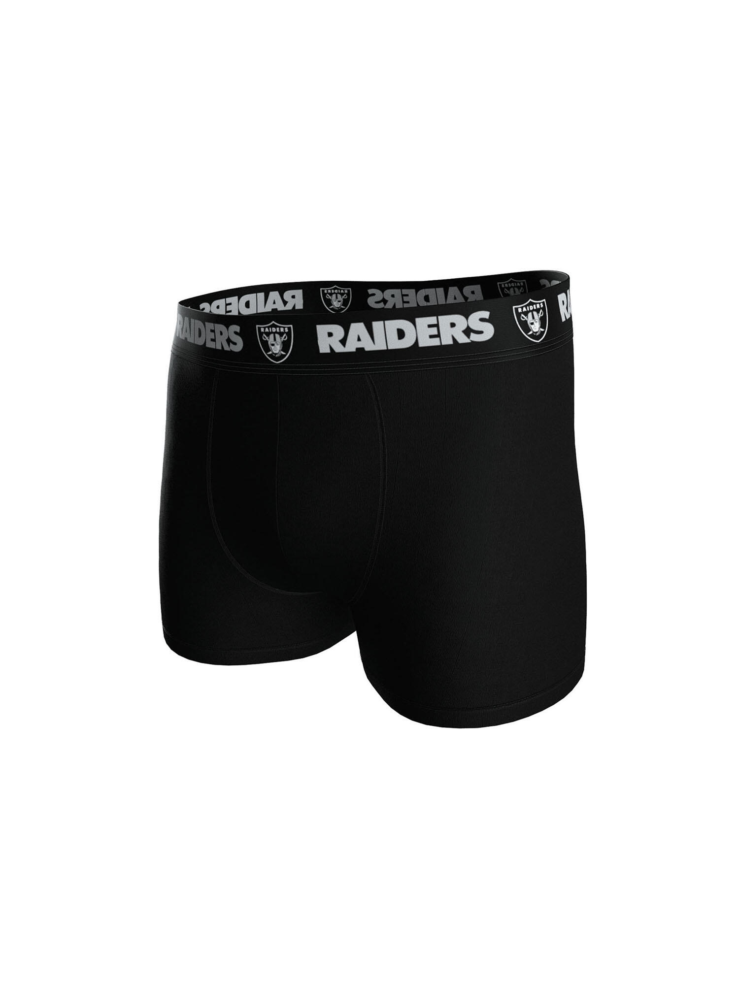 NFL Las Vegas Raiders 3-Pack 95% Cotton Boxers | Black/White/Grey Size XL 5/7