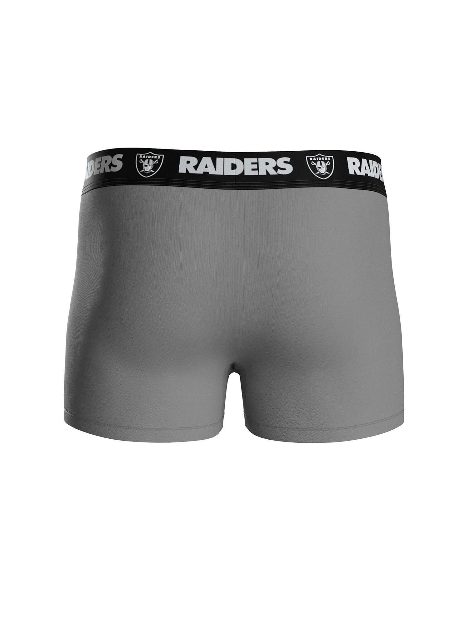 NFL Las Vegas Raiders 3-Pack 95% Cotton Boxers | Black/White/Grey Size XL 7/7