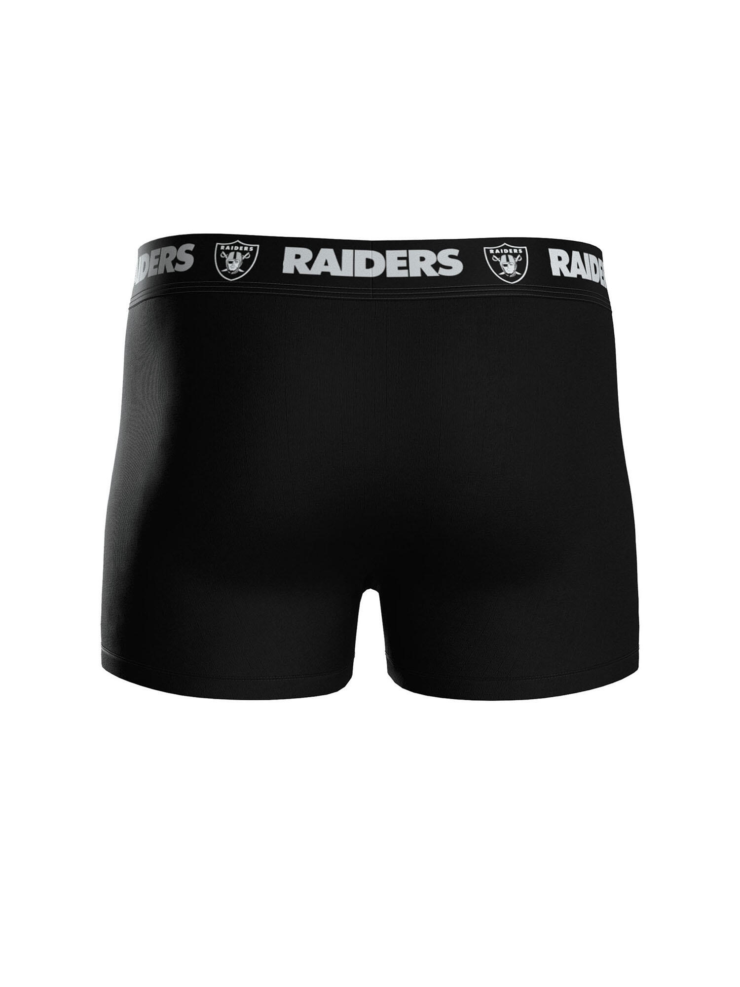 NFL Las Vegas Raiders 3-Pack 95% Cotton Boxers | Black/White/Grey Size XL 4/7